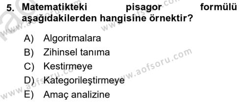 İnsan ve Davranış Dersi 2023 - 2024 Yılı Yaz Okulu Sınavı 5. Soru