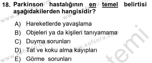 Yaşam Boyu Büyüme ve Gelişim Dersi 2021 - 2022 Yılı Yaz Okulu Sınavı 18. Soru