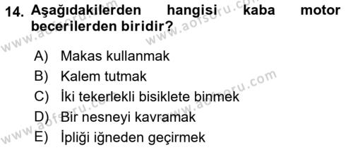 Yaşam Boyu Büyüme ve Gelişim Dersi 2022 - 2023 Yılı (Vize) Ara Sınavı 14. Soru