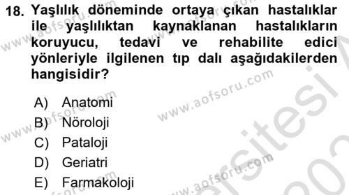 Yaşam Boyu Büyüme ve Gelişim Dersi 2022 - 2023 Yılı Yaz Okulu Sınavı 18. Soru