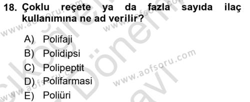 Yaşam Boyu Büyüme ve Gelişim Dersi 2023 - 2024 Yılı (Final) Dönem Sonu Sınavı 18. Soru