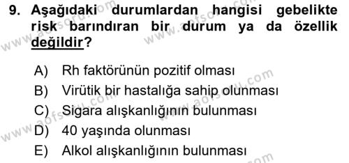 Yaşam Boyu Büyüme ve Gelişim Dersi 2024 - 2025 Yılı (Vize) Ara Sınavı 9. Soru