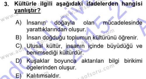 Halk Edebiyatına Giriş 1 Dersi 2015 - 2016 Yılı (Vize) Ara Sınavı 3. Soru