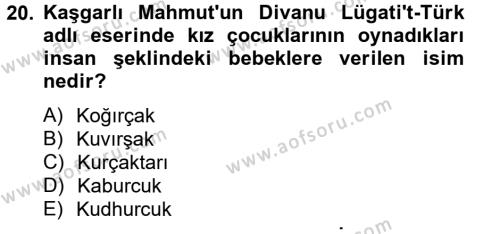 Halk Edebiyatına Giriş 2 Dersi 2012 - 2013 Yılı (Vize) Ara Sınavı 20. Soru