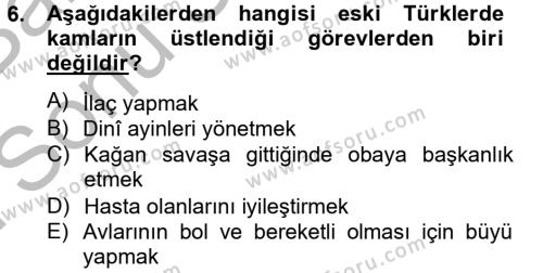 Halk Edebiyatına Giriş 2 Dersi 2012 - 2013 Yılı (Final) Dönem Sonu Sınavı 6. Soru