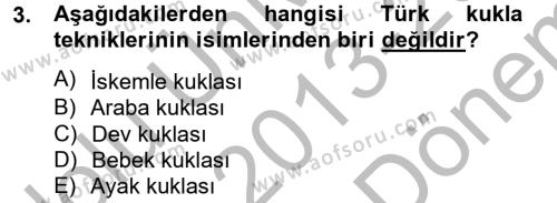 Halk Edebiyatına Giriş 2 Dersi 2013 - 2014 Yılı (Final) Dönem Sonu Sınavı 3. Soru