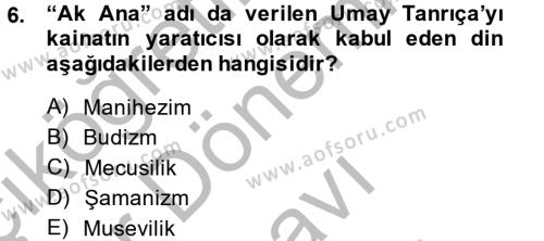 Halk Edebiyatına Giriş 2 Dersi 2013 - 2014 Yılı (Final) Dönem Sonu Sınavı 6. Soru