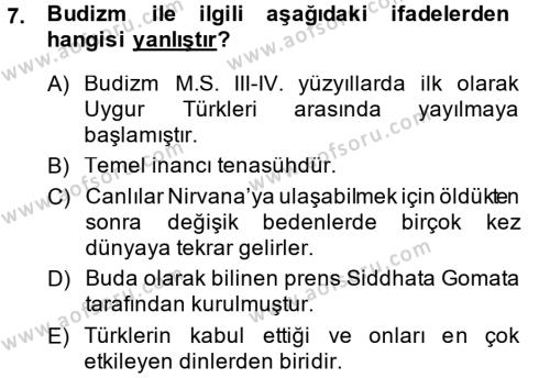 Halk Edebiyatına Giriş 2 Dersi 2014 - 2015 Yılı (Final) Dönem Sonu Sınavı 7. Soru