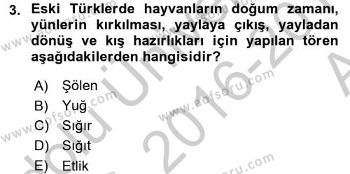 Halk Edebiyatına Giriş 2 Dersi 2016 - 2017 Yılı (Vize) Ara Sınavı 3. Soru