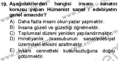 Batı Edebiyatında Akımlar 1 Dersi 2012 - 2013 Yılı (Vize) Ara Sınavı 19. Soru