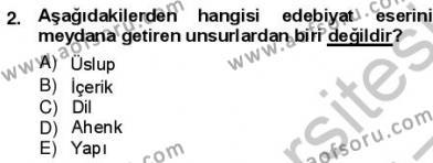 Batı Edebiyatında Akımlar 1 Dersi 2012 - 2013 Yılı (Vize) Ara Sınavı 2. Soru