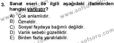 Batı Edebiyatında Akımlar 1 Dersi 2012 - 2013 Yılı (Vize) Ara Sınavı 3. Soru