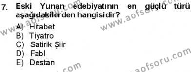 Batı Edebiyatında Akımlar 1 Dersi 2012 - 2013 Yılı (Vize) Ara Sınavı 7. Soru