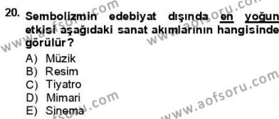 Batı Edebiyatında Akımlar 1 Dersi 2012 - 2013 Yılı (Final) Dönem Sonu Sınavı 20. Soru