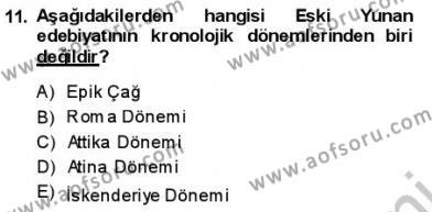Batı Edebiyatında Akımlar 1 Dersi 2013 - 2014 Yılı (Vize) Ara Sınavı 11. Soru