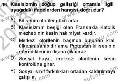 Batı Edebiyatında Akımlar 1 Dersi 2013 - 2014 Yılı (Vize) Ara Sınavı 16. Soru