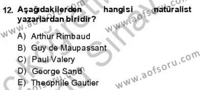 Batı Edebiyatında Akımlar 1 Dersi 2013 - 2014 Yılı (Final) Dönem Sonu Sınavı 12. Soru