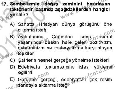 Batı Edebiyatında Akımlar 1 Dersi 2013 - 2014 Yılı (Final) Dönem Sonu Sınavı 17. Soru