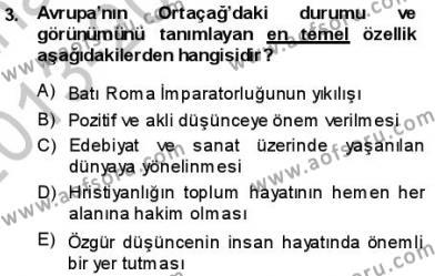 Batı Edebiyatında Akımlar 1 Dersi 2013 - 2014 Yılı (Final) Dönem Sonu Sınavı 3. Soru