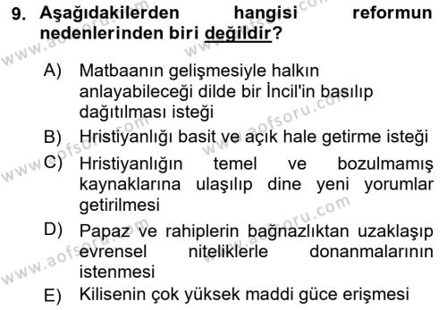 Batı Edebiyatında Akımlar 1 Dersi 2021 - 2022 Yılı Yaz Okulu Sınavı 9. Soru