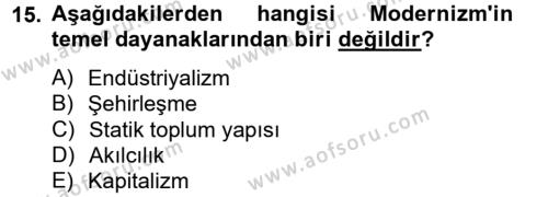 Batı Edebiyatında Akımlar 2 Dersi 2012 - 2013 Yılı (Final) Dönem Sonu Sınavı 15. Soru