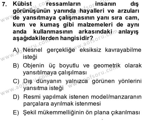 Batı Edebiyatında Akımlar 2 Dersi 2013 - 2014 Yılı (Vize) Ara Sınavı 7. Soru