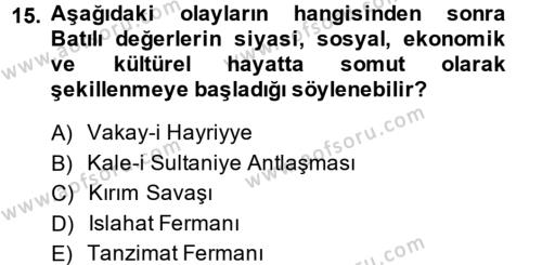 Batı Edebiyatında Akımlar 2 Dersi 2014 - 2015 Yılı (Final) Dönem Sonu Sınavı 15. Soru