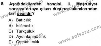 Yeni Türk Edebiyatına Giriş 1 Dersi 2012 - 2013 Yılı (Vize) Ara Sınavı 8. Soru