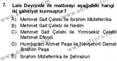 Yeni Türk Edebiyatına Giriş 1 Dersi 2012 - 2013 Yılı (Final) Dönem Sonu Sınavı 7. Soru