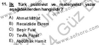 Yeni Türk Edebiyatına Giriş 1 Dersi 2013 - 2014 Yılı (Vize) Ara Sınavı 11. Soru