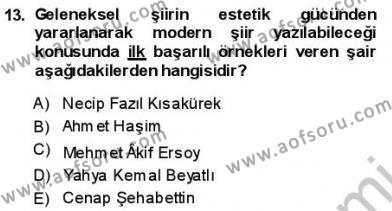 Yeni Türk Edebiyatına Giriş 1 Dersi 2013 - 2014 Yılı (Vize) Ara Sınavı 13. Soru