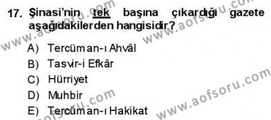 Yeni Türk Edebiyatına Giriş 1 Dersi 2013 - 2014 Yılı (Vize) Ara Sınavı 17. Soru