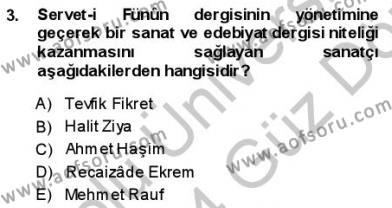 Yeni Türk Edebiyatına Giriş 1 Dersi 2013 - 2014 Yılı (Vize) Ara Sınavı 3. Soru
