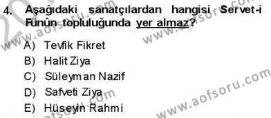 Yeni Türk Edebiyatına Giriş 1 Dersi 2013 - 2014 Yılı (Vize) Ara Sınavı 4. Soru