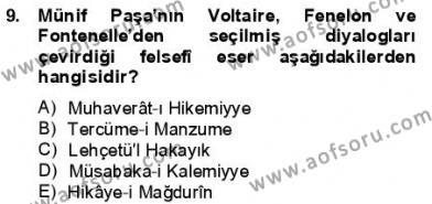 Yeni Türk Edebiyatına Giriş 1 Dersi 2013 - 2014 Yılı (Vize) Ara Sınavı 9. Soru