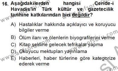 Yeni Türk Edebiyatına Giriş 1 Dersi 2014 - 2015 Yılı (Vize) Ara Sınavı 16. Soru
