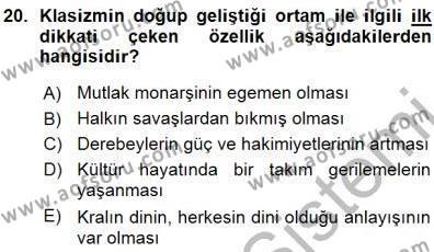 Yeni Türk Edebiyatına Giriş 1 Dersi 2015 - 2016 Yılı (Vize) Ara Sınavı 20. Soru