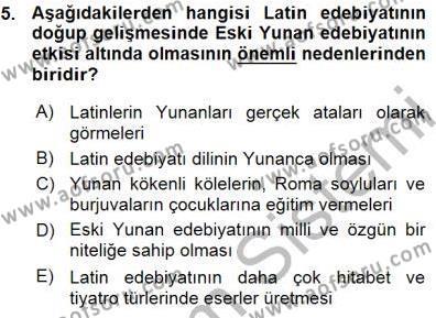 Yeni Türk Edebiyatına Giriş 1 Dersi 2015 - 2016 Yılı (Vize) Ara Sınavı 5. Soru