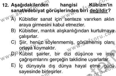 Yeni Türk Edebiyatına Giriş 2 Dersi 2012 - 2013 Yılı (Vize) Ara Sınavı 12. Soru