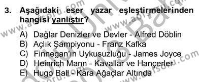 Yeni Türk Edebiyatına Giriş 2 Dersi 2012 - 2013 Yılı (Vize) Ara Sınavı 3. Soru