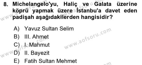 Yeni Türk Edebiyatına Giriş 2 Dersi 2018 - 2019 Yılı Yaz Okulu Sınavı 8. Soru