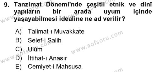 Yeni Türk Edebiyatına Giriş 2 Dersi 2018 - 2019 Yılı Yaz Okulu Sınavı 9. Soru