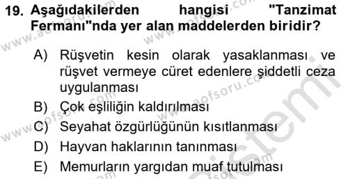 Yeni Türk Edebiyatına Giriş 2 Dersi 2021 - 2022 Yılı (Vize) Ara Sınavı 19. Soru