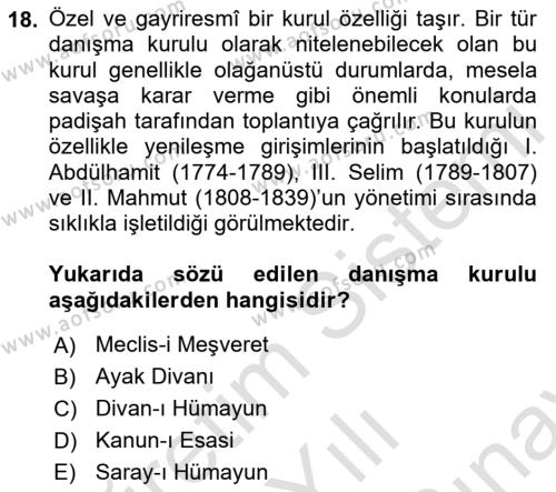 Yeni Türk Edebiyatına Giriş 2 Dersi 2021 - 2022 Yılı (Final) Dönem Sonu Sınavı 18. Soru