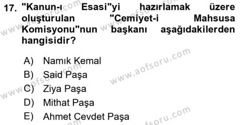 Yeni Türk Edebiyatına Giriş 2 Dersi 2021 - 2022 Yılı Yaz Okulu Sınavı 17. Soru