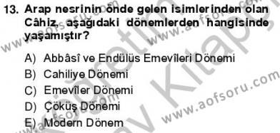 VIII-XIII. Yüzyıllar Türk Edebiyatı Dersi 2012 - 2013 Yılı (Vize) Ara Sınavı 13. Soru