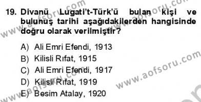 VIII-XIII. Yüzyıllar Türk Edebiyatı Dersi 2012 - 2013 Yılı (Vize) Ara Sınavı 19. Soru