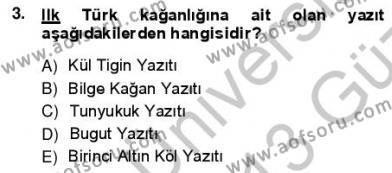 VIII-XIII. Yüzyıllar Türk Edebiyatı Dersi 2012 - 2013 Yılı (Vize) Ara Sınavı 3. Soru