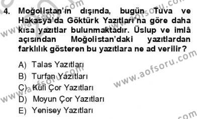 VIII-XIII. Yüzyıllar Türk Edebiyatı Dersi 2012 - 2013 Yılı (Vize) Ara Sınavı 4. Soru