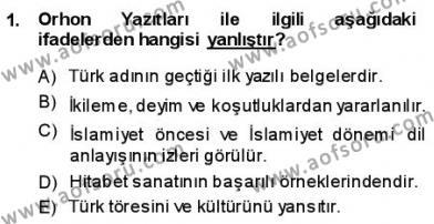 VIII-XIII. Yüzyıllar Türk Edebiyatı Dersi 2013 - 2014 Yılı (Vize) Ara Sınavı 1. Soru